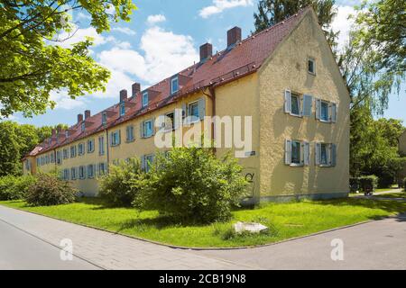 Vieille maison de rangée, années 50, Munich, haute-Bavière, Bavière, Allemagne Banque D'Images