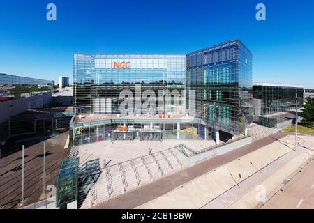 NCC, Centre des congrès de Nuremberg, entrée est, Messe de Nuremberg, Lrechts grosse Strasse, Parc des expositions, Nuernberg-Langwasser, Mittelfanken Banque D'Images