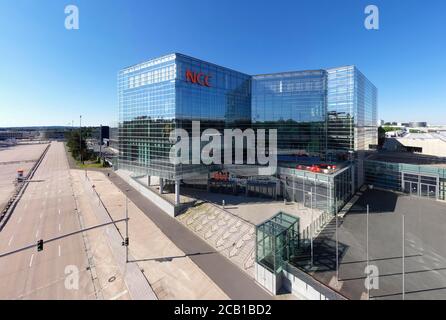 NCC, Centre des congrès de Nuremberg, entrée est, Messe de Nuremberg, gauche grosse Strasse, Parc des expositions, Nuremberg-Langwasser, Mittelfanken Banque D'Images