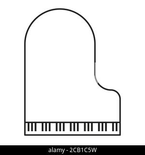 Illustration vectorielle. Icône piano à plat et style ligne. Formes géométriques. Illustration de Vecteur