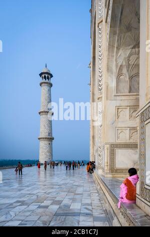 Taj Mahal, Agra, Uttar Pradesh, Inde, Asie, Asie, Asie du Sud. Banque D'Images