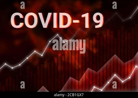 Illustration rouge de l'augmentation du nombre de décès dus à la COVID-19 dans le monde, le contexte du coronavirus est indiqué. Concept de soins de santé Banque D'Images