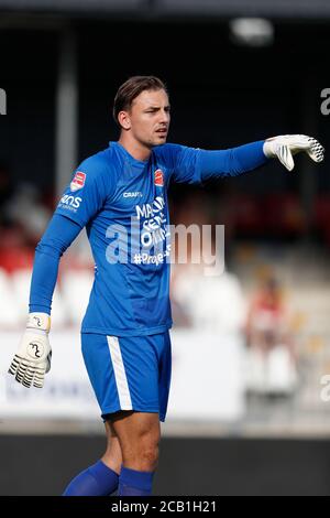 ALMERE, 08-08-2020, stade Yanmar, football, saison 2020 / 2021, pré saison amicale, Almere City FC gardien Michael Woud pendant le match Almere City - ADO Den Haag Banque D'Images