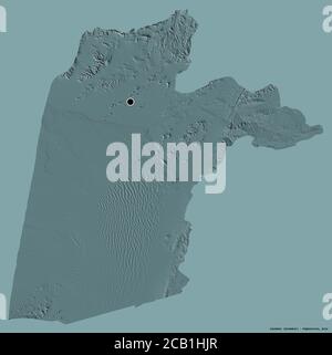 Forme de Kandahar, province d'Afghanistan, avec sa capitale isolée sur un fond de couleur unie. Carte d'altitude en couleur. Rendu 3D Banque D'Images