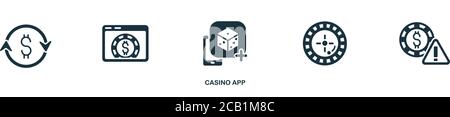 Icône de l'application Casino. Elément simple de la collection de casino. Icône de l'application Creative Casino pour la conception Web, les modèles, les infographies et bien plus encore Illustration de Vecteur
