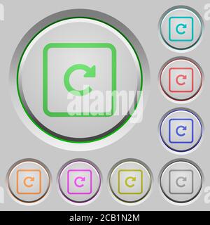 Faire pivoter les icônes de couleur droite de l'objet sur les boutons-poussoirs irrécupérables Illustration de Vecteur