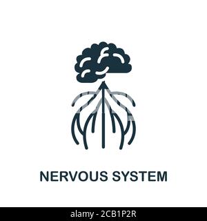Icône du système nerveux. Elément simple issu de la collecte des organes internes. Icône du système nerveux créatif pour la conception Web, les modèles, les infographies et plus encore Illustration de Vecteur