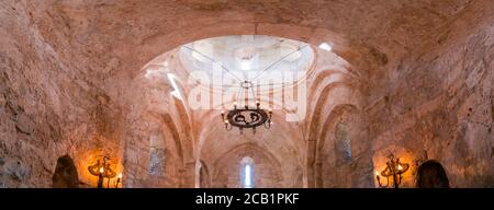 Eglise de Saint Elische, ville de Kish, ville de Shaki, chaîne du Caucase, Azerbaïdjan, Moyen-Orient Banque D'Images