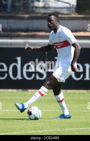 Stuttgart, Allemagne. 08 août 2020. Football: Matchs d'essais, VfB Stuttgart - SV Sandhausen, Robert-Schlienz-Stadium. Silas Wamangituka de Stuttgart joue un ballon. Credit: Sebastian Gollnow/dpa/Alay Live News Banque D'Images