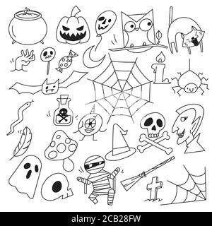 Ensemble d'horreur d'Halloween. Illustration vectorielle. Illustration de Vecteur