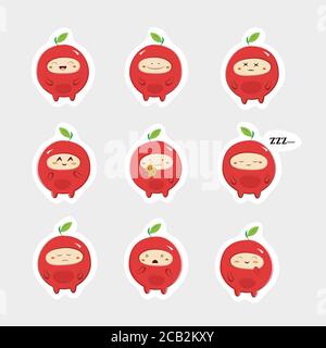 collection de personnages apple Illustration de Vecteur