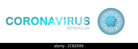 Icône en forme de bannière du coronavirus du virus COVID-19 avec texte : coronavirus 2019-nCoV , concept de biologie et de virologie Banque D'Images