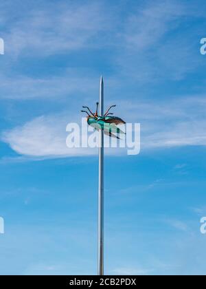 Louvain, Belgique. Vers août 2020. Le Beetle Totem de Jan Fabre à Louvain, Belgique Banque D'Images