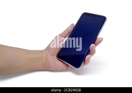 une main femelle tient un smartphone Illustration de Vecteur
