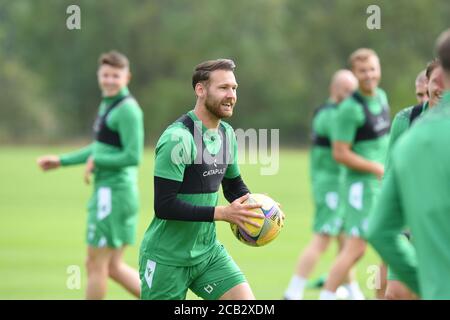 Tranent, Ormiston, East Lothian.Scotland. Royaume-Uni 10 août 20. HibernianMartin Boyle session de formation pour SPL Match vs Dundee Utd crédit: eric mccowat/Alay Live News Banque D'Images