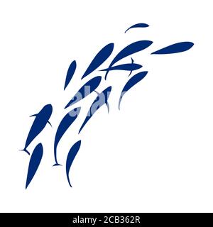 Silhouette de poisson pour un style plat tendance pour le design graphique, site Web. Illustration du vecteur de stock. Illustration de Vecteur