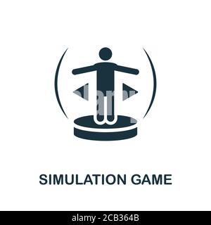 Icône jeu de simulation. Élément simple de la collection de développement de jeux. Icône de jeu de simulation remplie pour les modèles, les infographies et bien plus encore Illustration de Vecteur