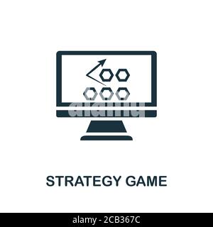 Icône jeu de stratégie. Élément simple de la collection de développement de jeux. Icône de jeu de stratégie remplie pour modèles, infographies et plus encore Illustration de Vecteur