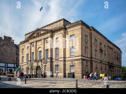 High court of Justiciary on the Lawnmarket, Édimbourg, Écosse – la Cour pénale suprême d’Écosse. Banque D'Images