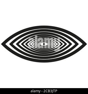 Illusion hypnotique de l'œil. Tous voyant l'œil. Illustration vectorielle isolée du symbole du maçon Illuminati Illustration de Vecteur