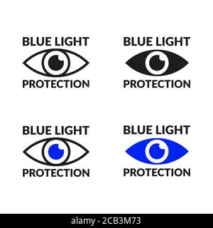 Jeu d'icônes de protection des yeux contre la lumière bleue. Collection de vecteurs de symboles de protection des yeux Illustration de Vecteur