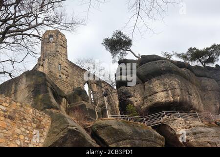 Ruines du monastère médiéval à Oybin, en Allemagne Banque D'Images