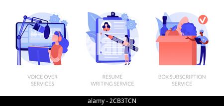 Illustrations vectorielles abstraites de tâches basées sur Internet. Illustration de Vecteur