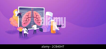 En-tête de la bannière concept de maladie pulmonaire obstructive chronique Illustration de Vecteur
