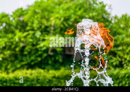 2008 installation Waterflame par Jeppe Hein au Houghton Hall à Norfolk. Banque D'Images