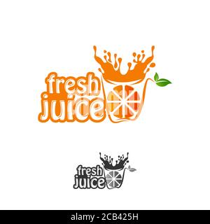 Modèle de logo Fresh Juice, modèle de logo Orange Juice.EPS 10 Illustration de Vecteur
