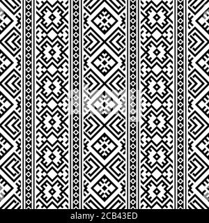 Motifs ethnique persan sans couture motifs dessein vecteur noir blanc couleur Banque D'Images