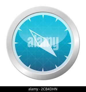 Icône de boussole cercle bleu brillant bouton outil de navigation vecteur symbole illustration Illustration de Vecteur