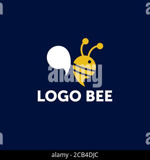 Bee Design Logo Concept. Résumé de l'abeille de miel.L'icône de création logo producteur. Illustration de Vecteur