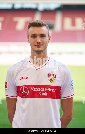 Stuttgart, Allemagne, 10 août 2020, Sasa KALAJDZIC, VFB 9 Lors de la VFB STUTTGART Media Day dans le 1. Ligue allemande de football, 1. Bundesliga, saison 2020/2021. © Peter Schatz / Alamy Live News Banque D'Images