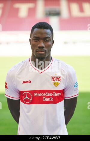 Stuttgart, Allemagne, 10 août 2020, Silas WAMANGITUKA, VFB 14 Lors de la VFB STUTTGART Media Day dans le 1. Ligue allemande de football, 1. Bundesliga, saison 2020/2021. © Peter Schatz / Alamy Live News Banque D'Images