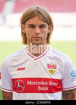 Stuttgart, Allemagne, 10 août 2020, Borna SOSA, VFB 24 Lors de la VFB STUTTGART Media Day dans le 1. Ligue allemande de football, 1. Bundesliga, saison 2020/2021. © Peter Schatz / Alamy Live News Banque D'Images