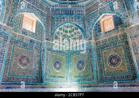 Samarkand, Ouzbékistan - détail de Shah-i-Zinda à Samarkand, Ouzbékistan. Il fait partie de la Samarkand - carrefour de cultures World Herita Banque D'Images