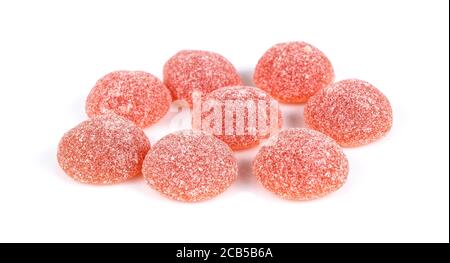 bonbons à la gelée de sucre isolés sur fond blanc Banque D'Images