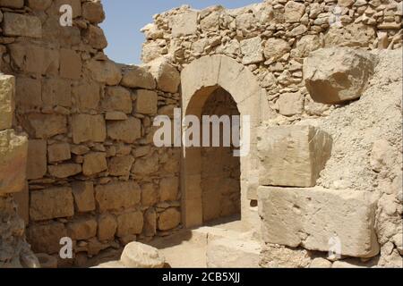 Vue générale Mamshit, Negev, Israël. Mamshit est la ville nabatéenne de Memphis. Dans la période nabatéenne, Mamshit était important parce qu'il était assis sur la rout Banque D'Images