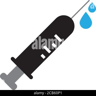 Vecteur de modèle de conception d'icône de seringue isolé Illustration de Vecteur