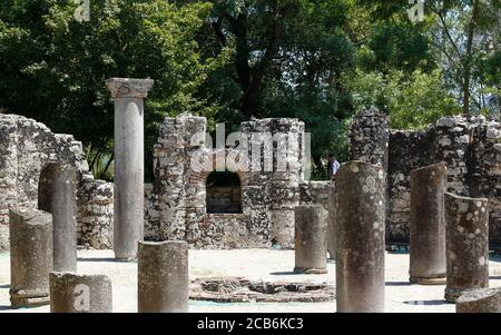 Ancien Baptistère à Butrint en Albanie Banque D'Images