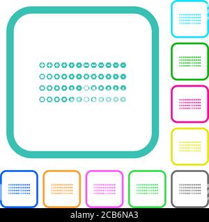 Jeu de embouts de tournevis icônes plates de couleur vive dans des bordures incurvées sur fond blanc Illustration de Vecteur