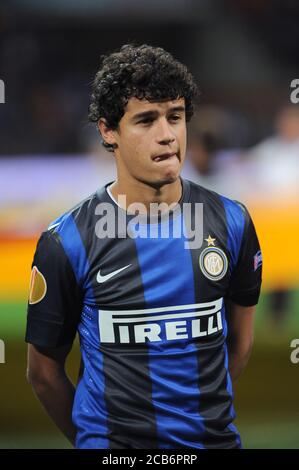 Milan Italie, 20 septembre 2012,' G.Meazza - San Siro' Stadium, UEFA Europa League 2012/2013, FC Inter - Rubin Kazan : Coutinho avant le match Banque D'Images