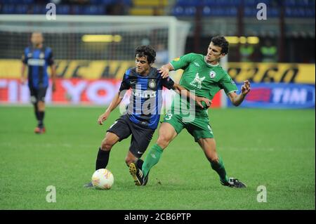 Milan Italy, 20 septembre 2012, 'G.Meazza - San Siro' Stadium, UEFA Europa League 2012/2013, FC Inter - Rubin Kazan : Coutinho et Roman Eremenko en action pendant le match Banque D'Images