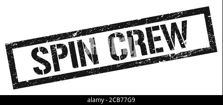 Affiche pour timbre rectangulaire grungy noire SPIN CREW. Banque D'Images