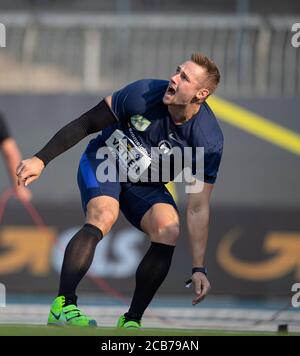 Lauréat Johannes VETTER (LG Offenburg/1ère place). Javelin Plaid of men, le 9 août 2020 Championnats d'athlétisme allemands 2020, à partir du 8 août. - 09.08.2020 à Braunschweig/Allemagne. Â | utilisation dans le monde entier Banque D'Images