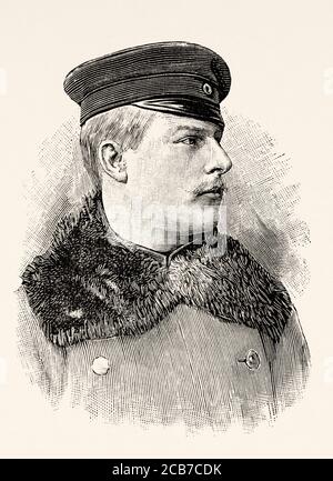 Portrait du prince Karl Anton de Hohenzollern-Sigmaringen (1868-1919) était membre de la maison royale de Hohenzollern-Sigmaringen. Illustration gravée de la Ilustracion Española y Americana datant du XIXe siècle 1894 Banque D'Images