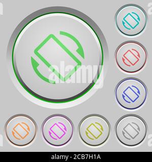 Icônes de couleur de rotation automatique de l'écran mobile sur les boutons-poussoirs irrécupérables Illustration de Vecteur