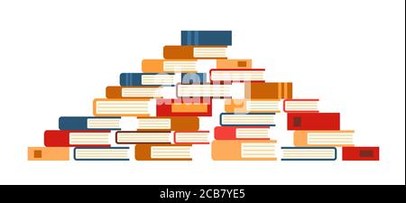 Pile de livres isolée sur fond blanc. Illustration vectorielle de style plat. Pile de livres. Concept d'apprentissage. Illustration de Vecteur