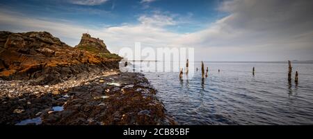 Earl Evening au château de Lindisfarne Banque D'Images